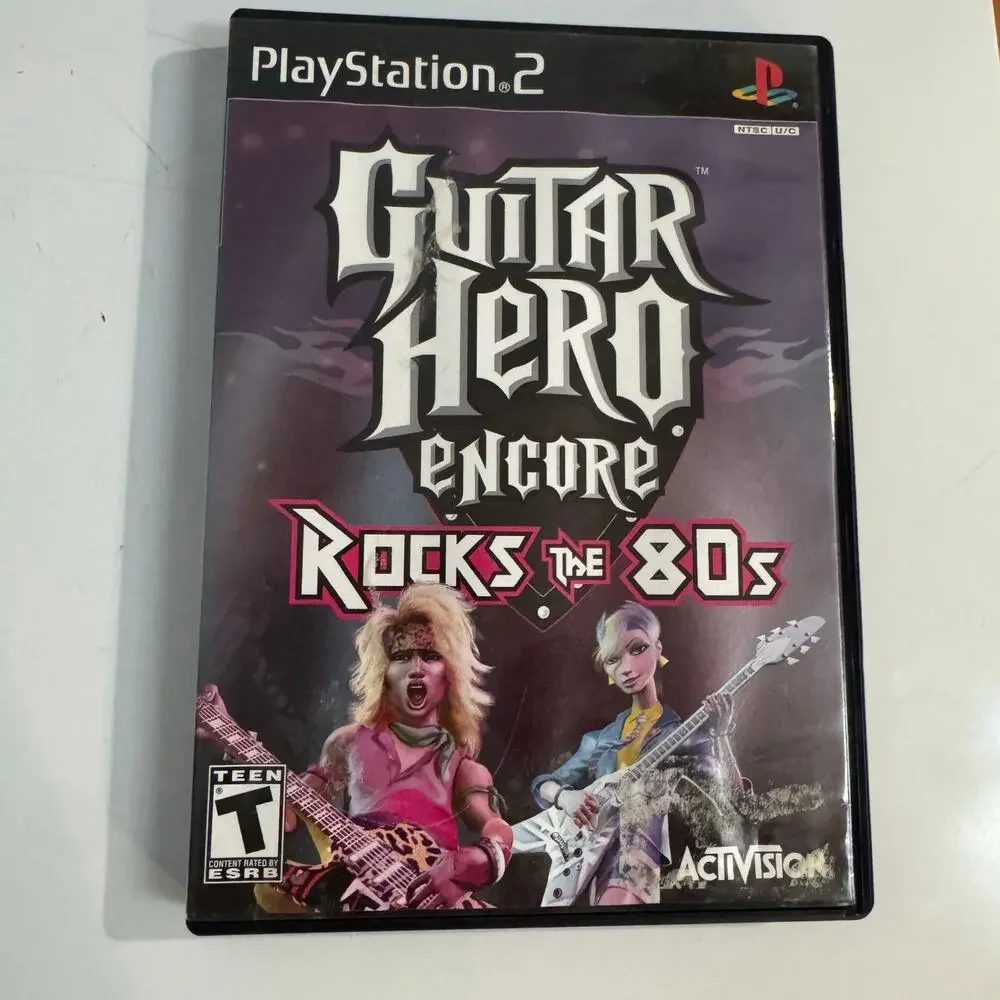 Guitar Hero Encore Rocks the 80s (Sony PlayStation 2, 2007) PS2 CIB Complete